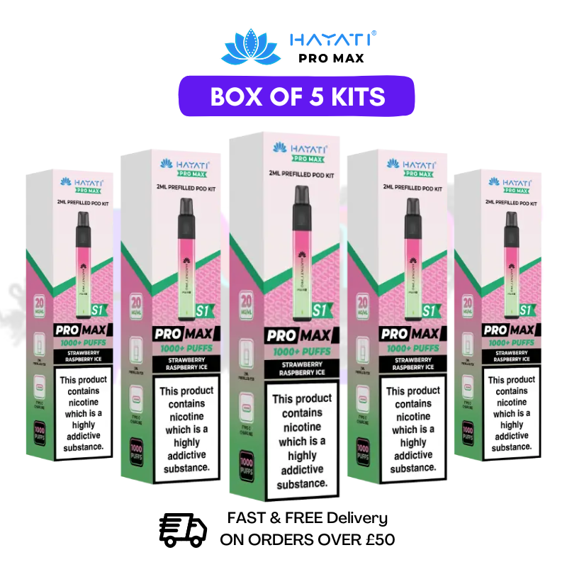 Strawberry Raspberry Ice Hayati Pro Max S1 Kits Box Of 5 - £17.99 - UK Vapeworld