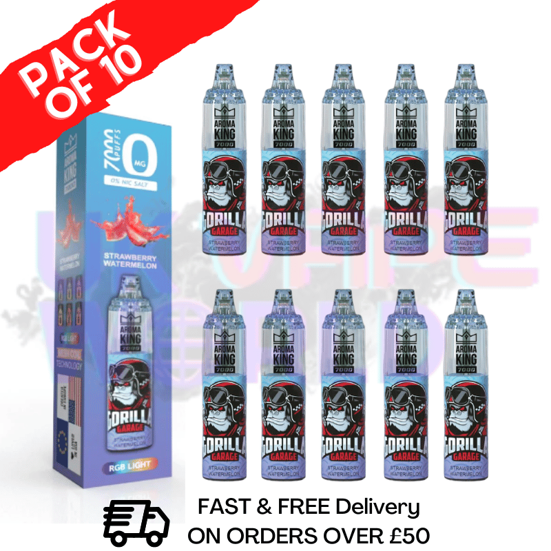 Strawberry Watermelon - AROMA KING 7000 Puff (0MG) Pack Of 10 - UK Vape World