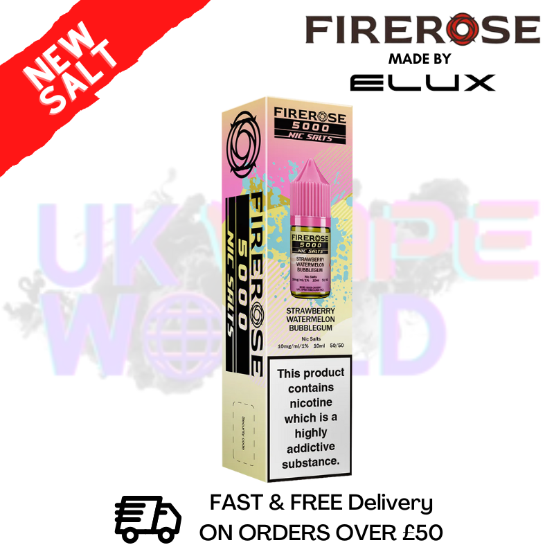 Shop Strawberry Watermelon Bubblegum Firerose 5000 Nic Salt - UK Vape World