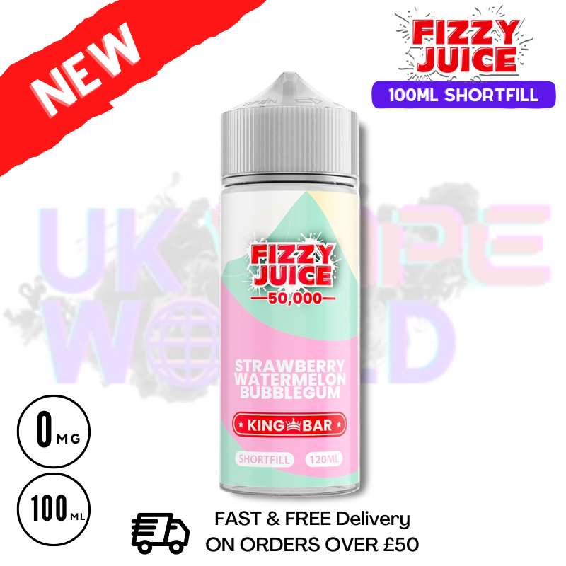 Strawberry Watermelon Bubblegum Fizzy Juice 100ml E-Liquid - 7.99 Strawberry Watermelon Bubblegum Fizzy Juice 100ml E-Liquid - 7.99