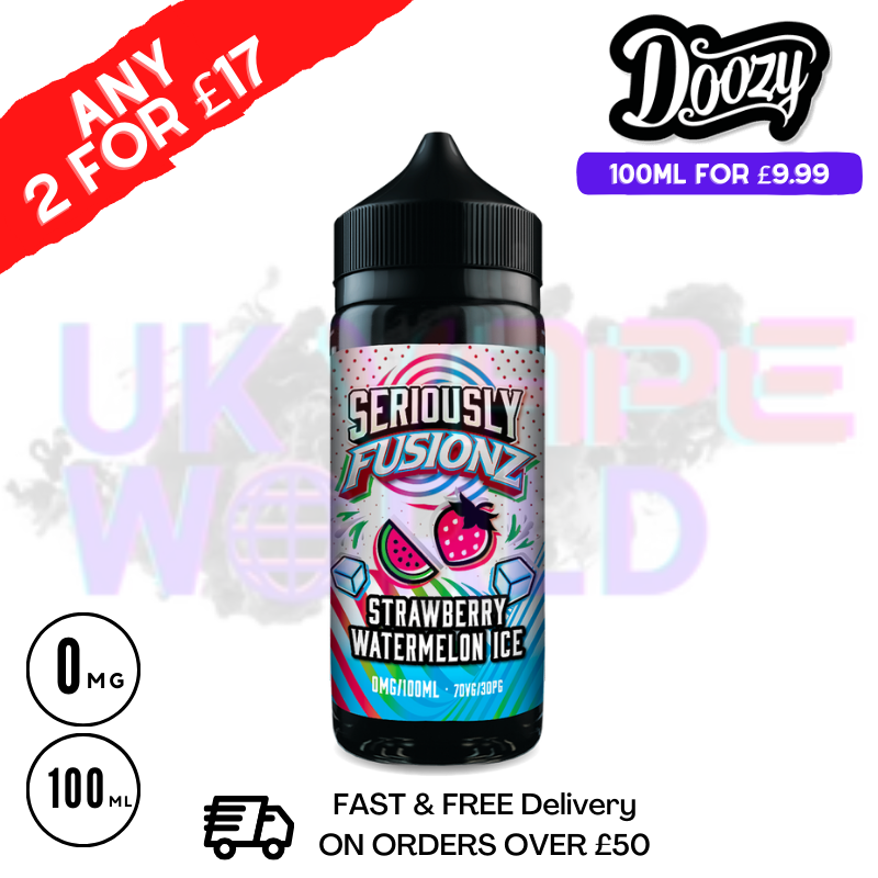 Strawberry Watermelon ICE Doozy eJuice Shortfill 100ML Eliquid - UK Vape World