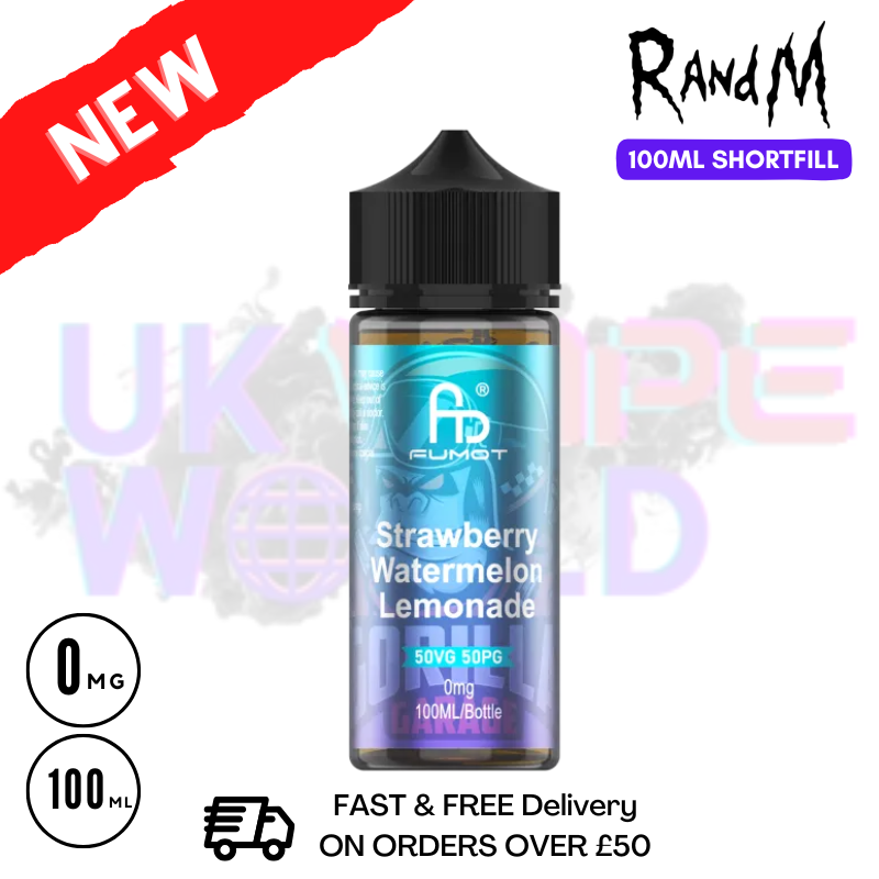 Strawberry Watermelon Lemonade RandM 100ML Fumot Shortfill Eliquid - UK Vapeworld