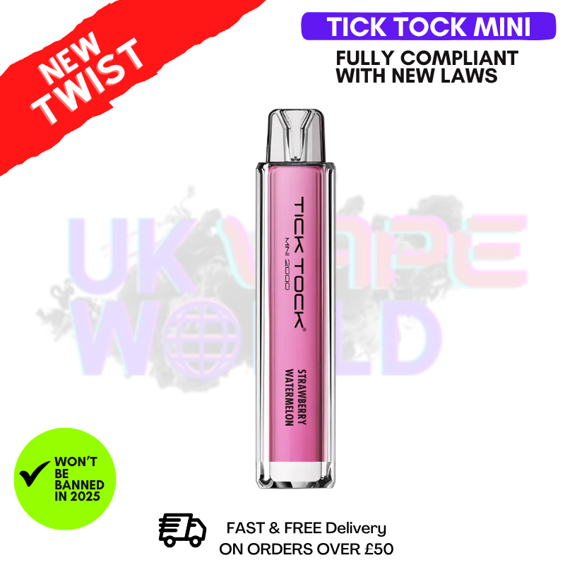 Shop Strawberry Watermelon Tick Tock Mini 2000 Puff Kit - UK Vape World