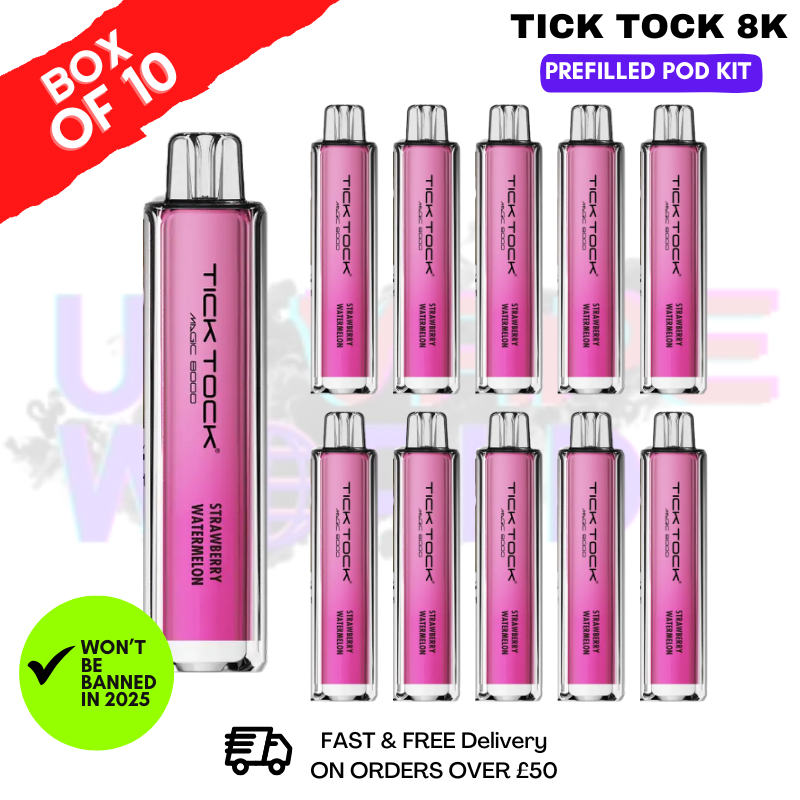 Strawberry Watermelon Tick Tock Magic 8000 8K Box Of 10