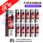 Strawberry watermelon bubblegum Firerose 600 Puff Vape Kits Box of 10 - ukvapeworld