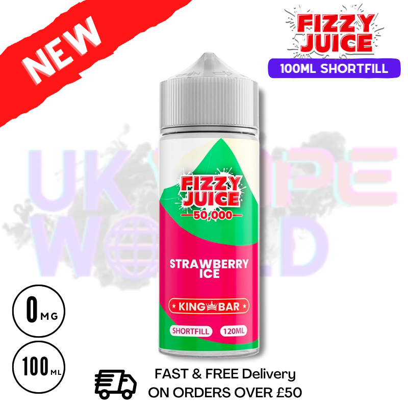 Shop Strawberry Ice Fizzy Juice 100ml E-Liquid - UK Vape World