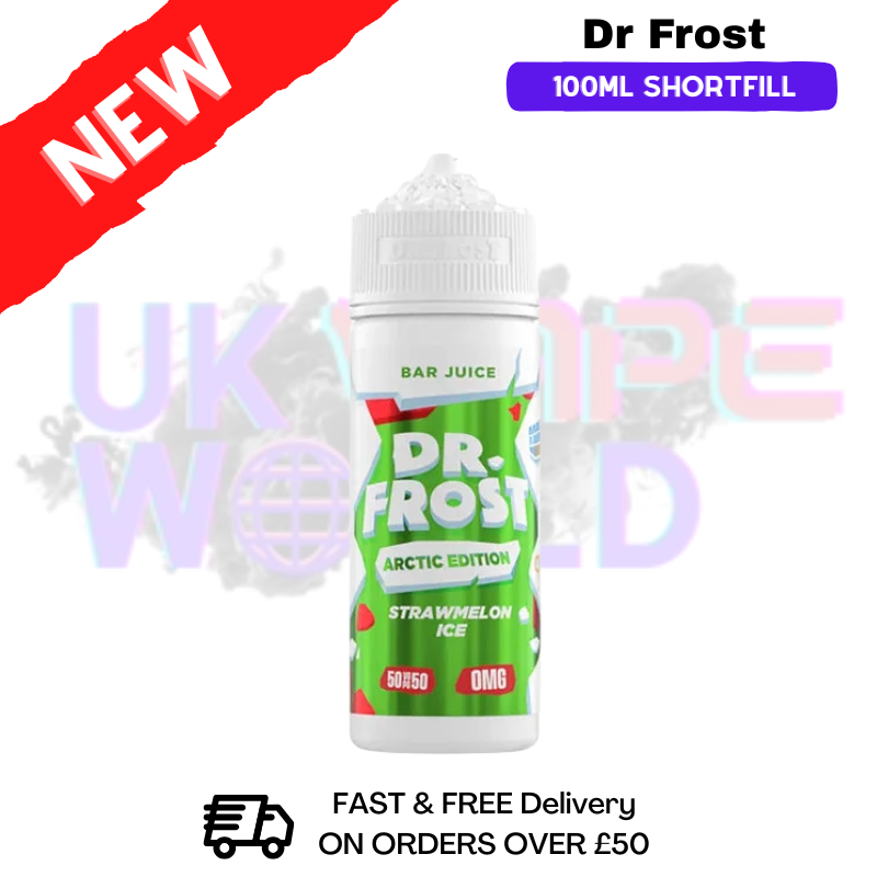 Strawmelon ICE Dr Frost Bar Juice 100ml Shortfill E-Liquid - ukvapeworld