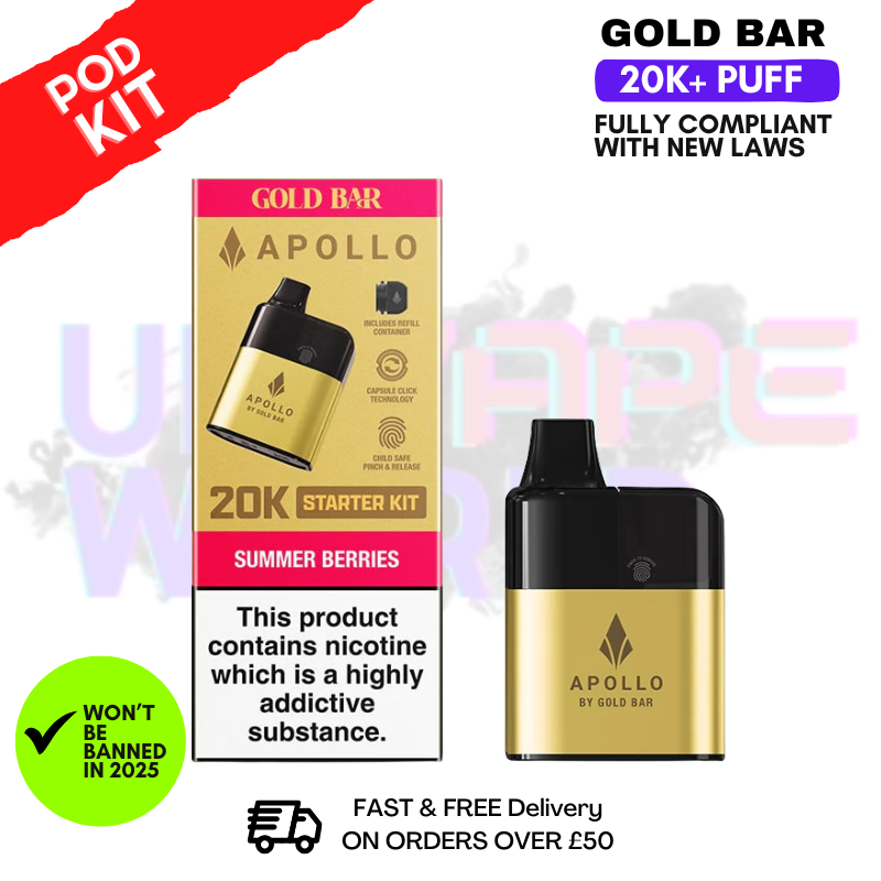 Summer Berries Gold Bar Apollo 20K Prefilled Pod Kit