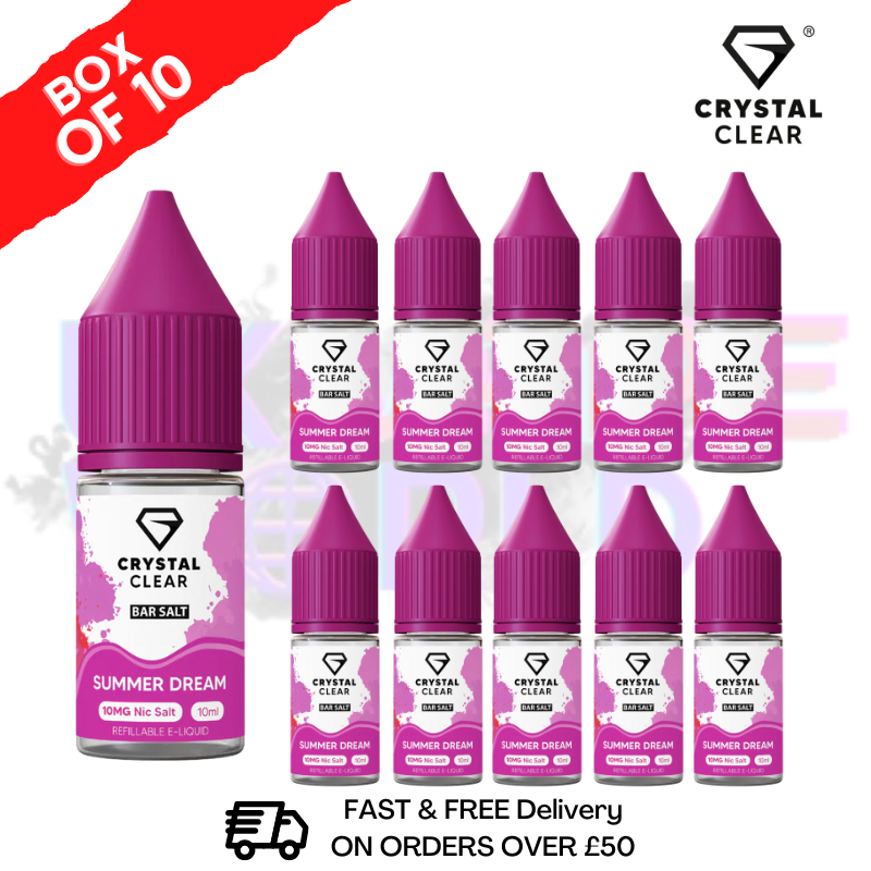 Summer Dream Crystal Clear Nic Salt Box Of 10 - Only £17.99 - ukvapeworld