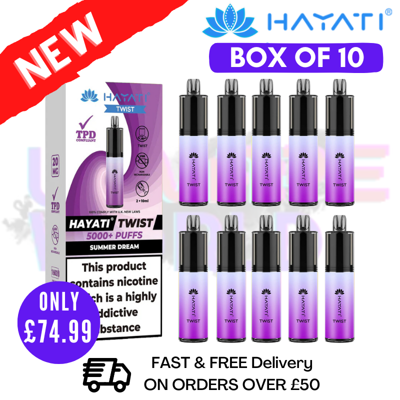 Shop Summer Dream Hayati Twist 5000 Puff 5K Box Of 10 - UK Vape World