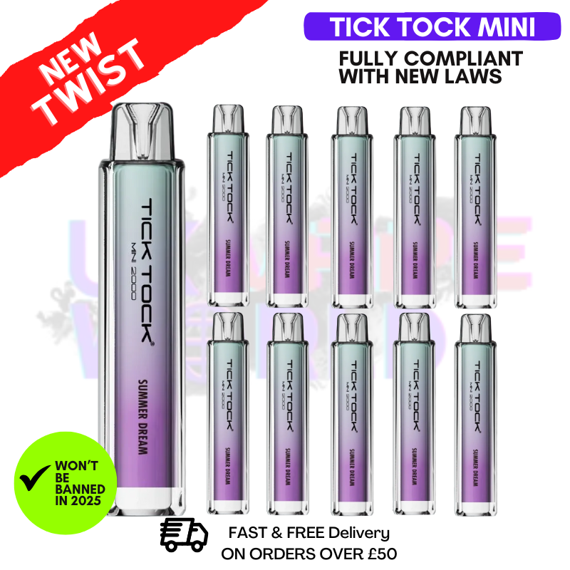 Shop Summer Dream Tick Tock Mini 2000 Box Of 10 - UK Vape World