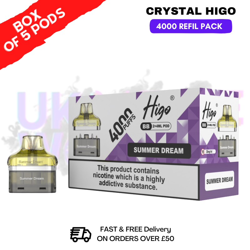 shop Summer Dream Crystal Higo 4000 REFIL Pods BOX OF 5 - ukvapeworld