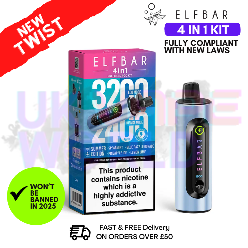 Summer Edition Elf Bar 3200 & 2400 Puff (4 in 1) Prefilled Pod Kit