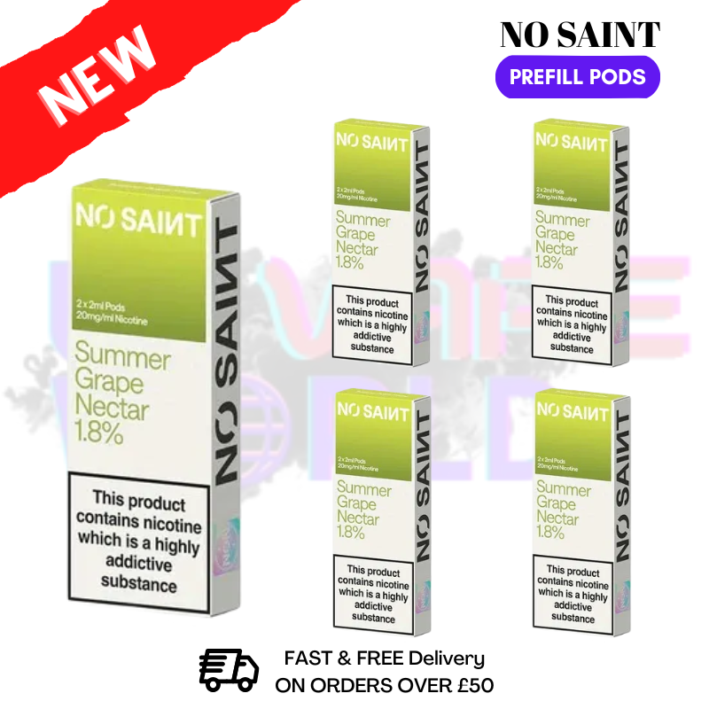 Summer Grape Nectar No Saint Prefilled Pods Box Of 5 - ukvapeworld
