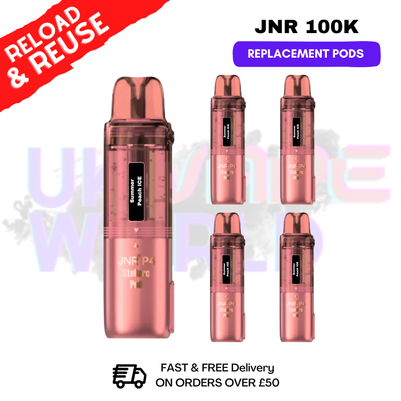 Summer Peach ICE JNR 100k Sterllarc Replacement Pods Box Of 5 - ukvapeworld