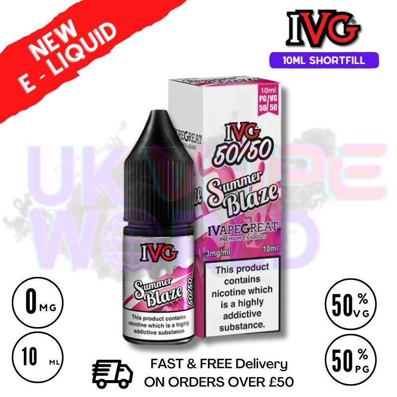 Shop IVG 50/50 Summer Blaze 10ml E Liquid - ONLY £1.99 - UK Vape World