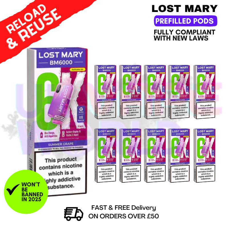 Summer Grape Lost Mary BM6000 Replacement Pods BOX OF 10