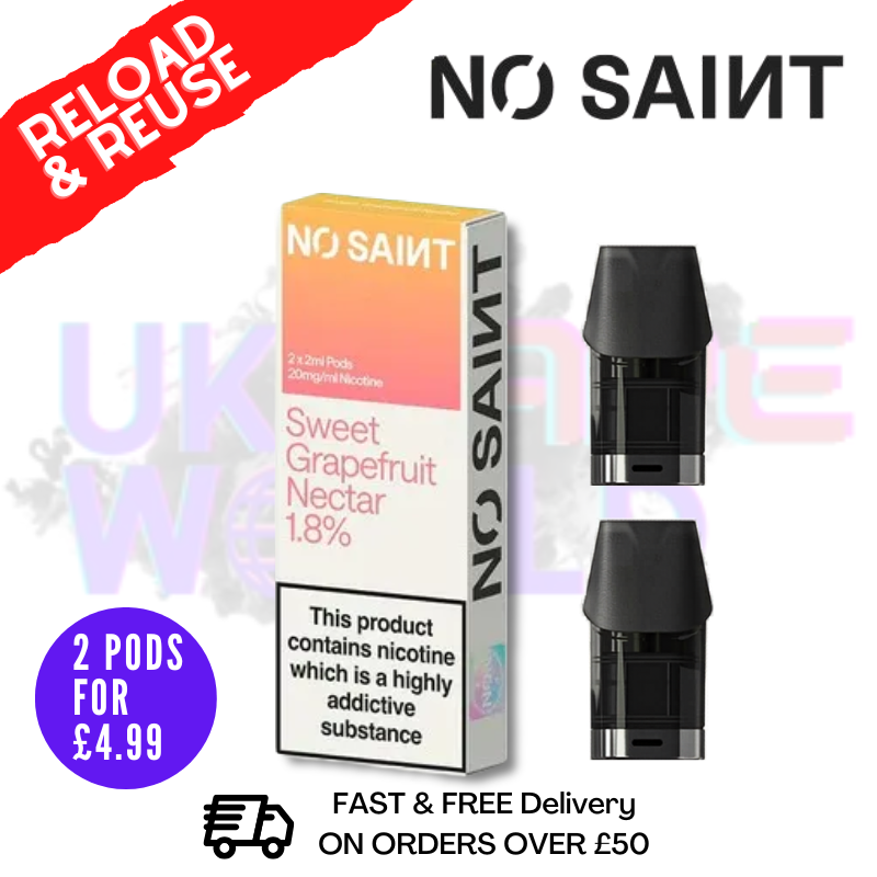 No Saint Replacement Pods Two-Pod Pack - 4.99 - Sweet Grapefruit Nectar No Saint Replacement Pods Two-Pod Pack - 4.99 - Sweet Grapefruit Nectar