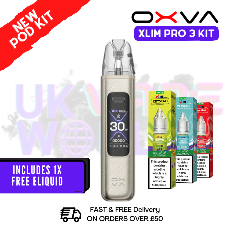 Titanium Silk Oxva Xlim Pro 3 Pod Kit + Free Nic Salt - ukvapeworld