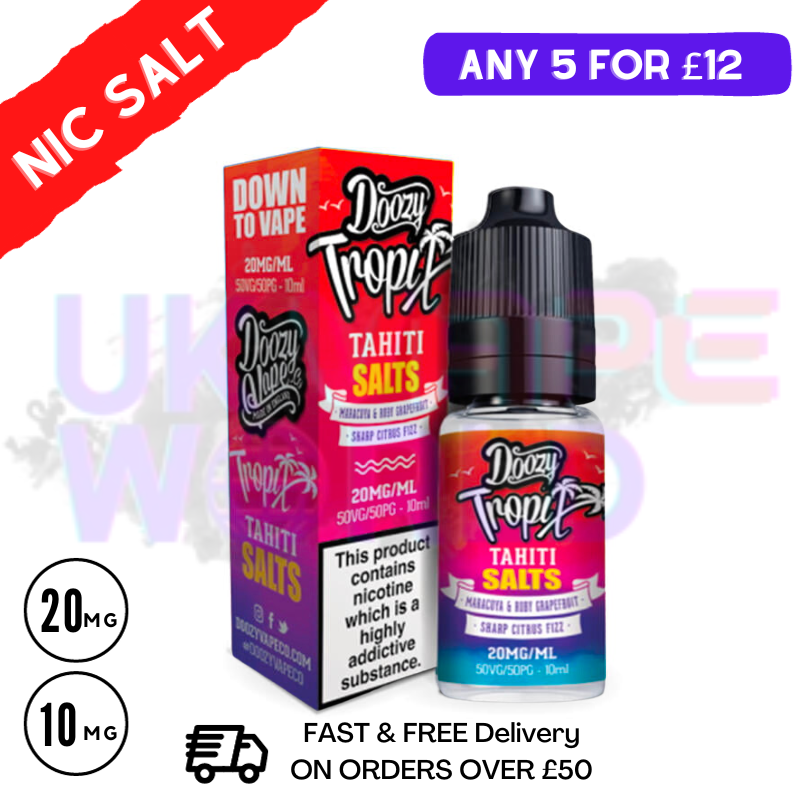 Tahiti Tropix DOOZY Nicotine Salt 10ml Nic Eliquid - UK Vape World