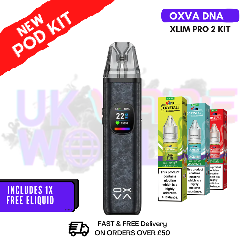 Frost Blue Oxva Xlim Pro 2 DNA Pod Kit + FREE NIC SALT