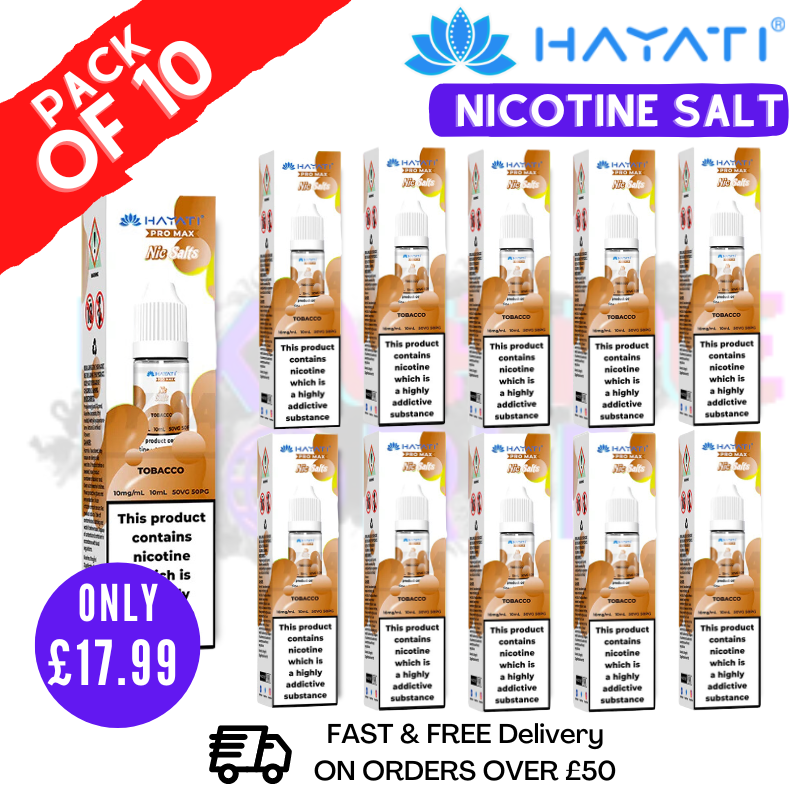 Shop Tobacco Hayati Pro Max Nic Salt Box Of 10 - UK Vape World