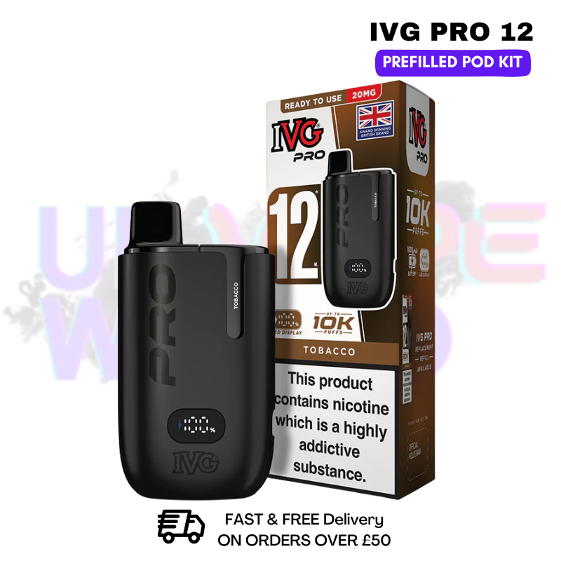 Tobacco IVG Pro12 Prefilled Pod Kit - ukvapeworld