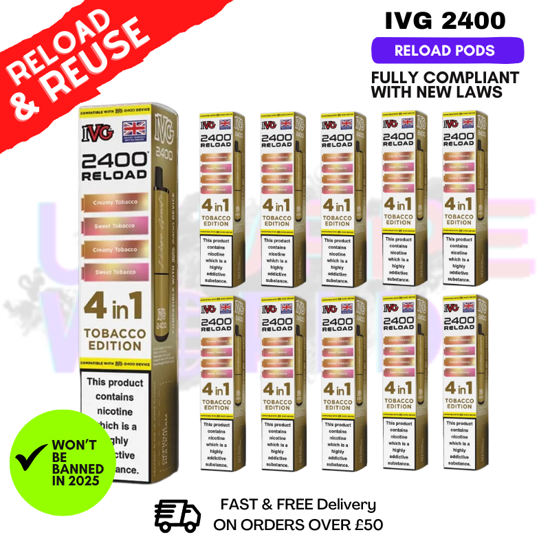 Tobacco Edition IVG 2400 RELOAD Pods - Box Of 10