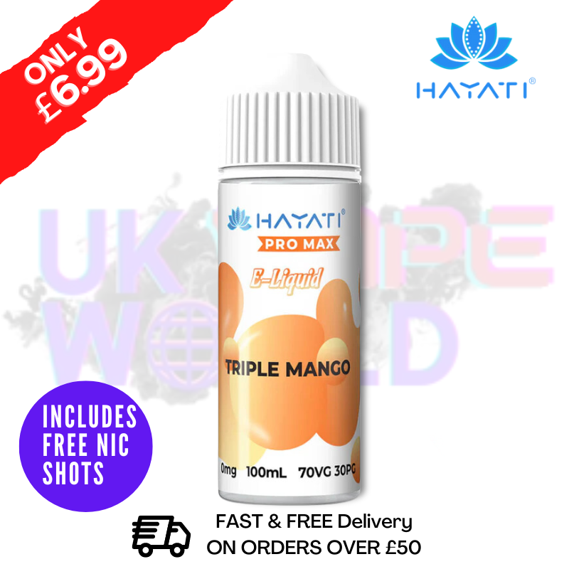 Shop Triple Mango Hayati Pro Max Shortfill Juice 100ML Eliquid - UK Vape World