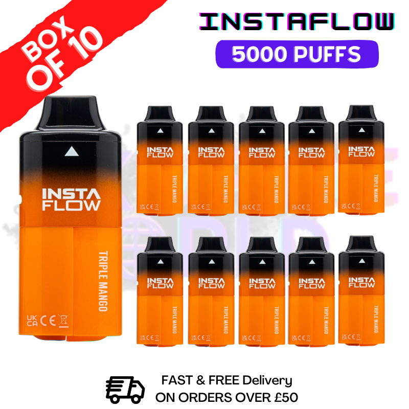 Shop Triple Mango Instaflow 5000 5K Disposable Box Of 10 - UK Vape World