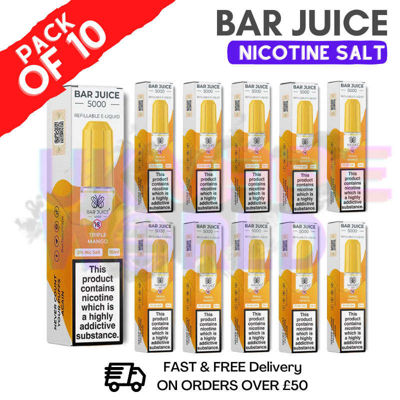 Shop Triple Mango Bar Juice 5000 Nic Salt | Box of 10 | ONLY £15.99 - UK Vape World