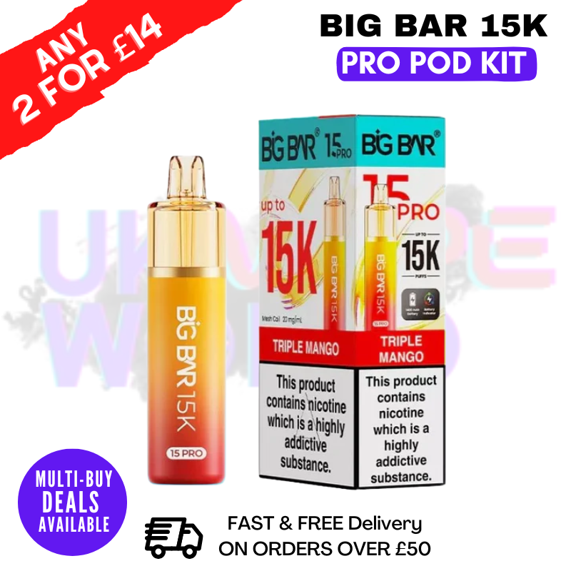 Triple Mango Big Bar 15K Prefilled Pod Kit - £7.89 - ukvapeworld