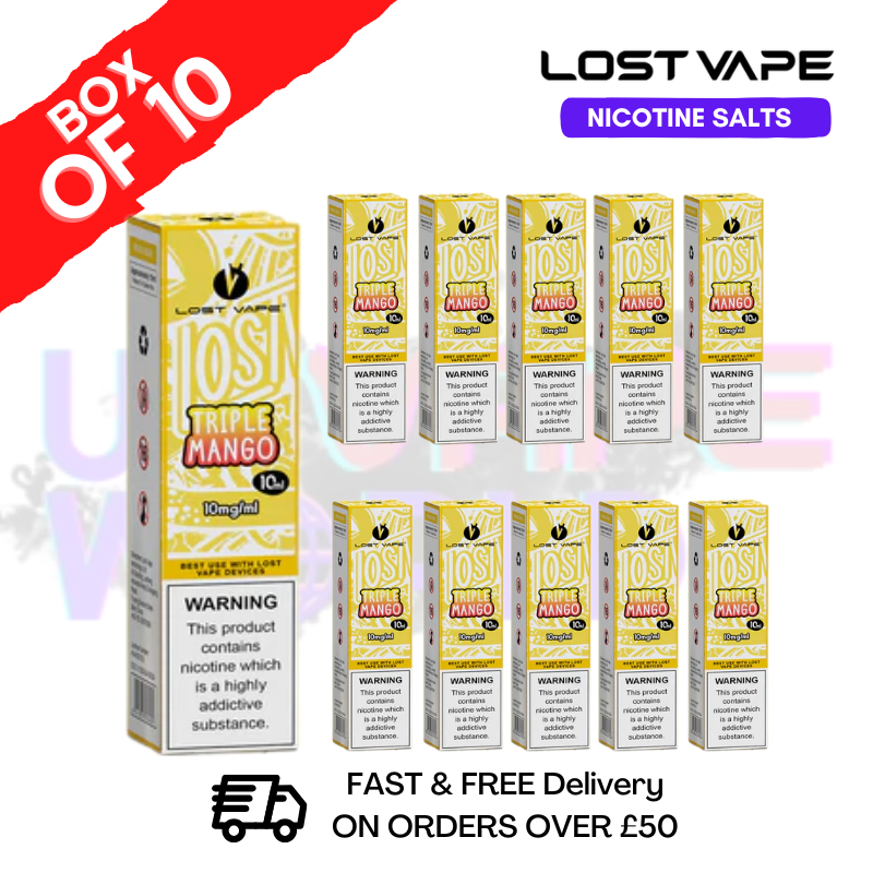 Shop Triple Mango Lost Vape Nic Salt Box Of 10 - £17.99 - UK Vape World