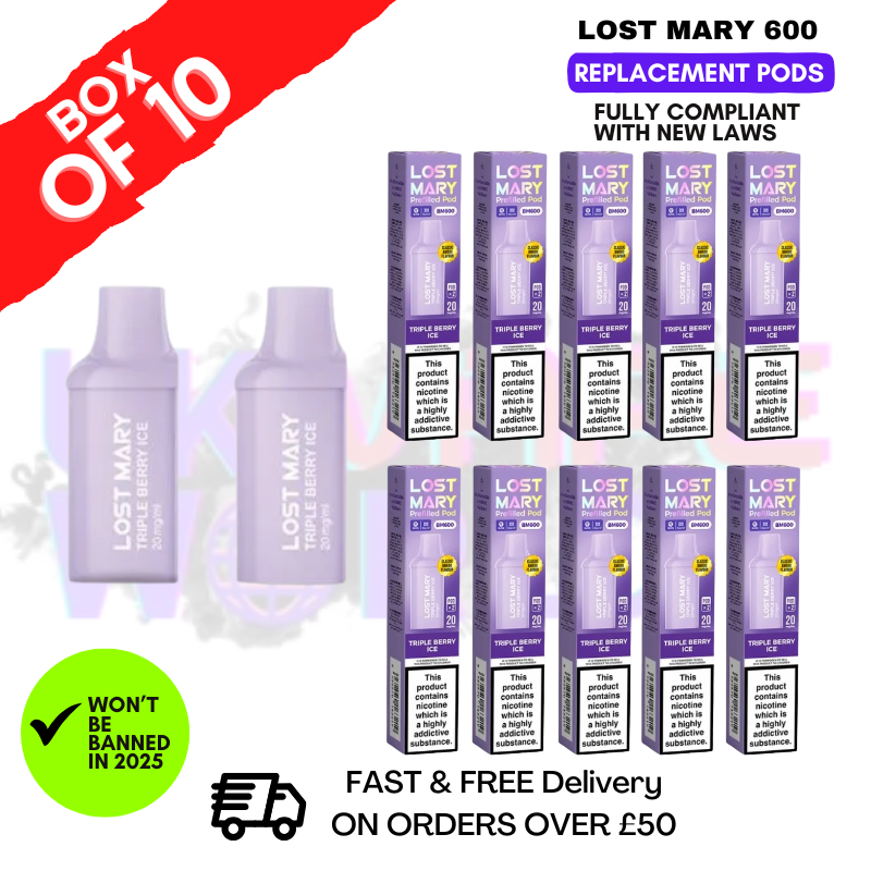 Triple Berry Ice Lost Mary 600 Puff Replacement Pods Box Of 10 - ukvapeworld
