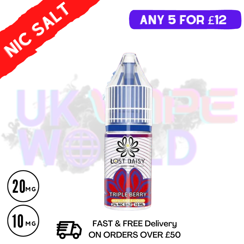 Triple Berry LOST Daisy Nic Salt 10ML eLiquid - UK Vape World