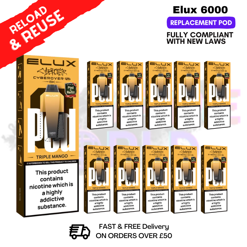 Triple Mango Elux 6K Replacement Pods Box Of 10