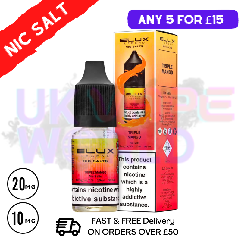 Triple Mango Elux Legend Nic Salt 10ML eLiquid - UK Vape World