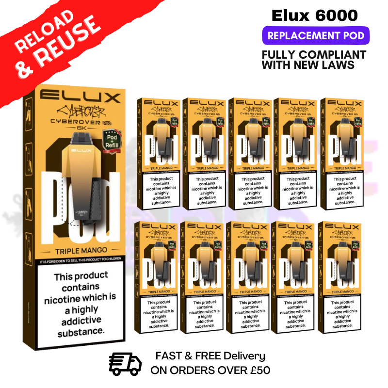 Triple Mango Elux 6K Replacement Pods Box Of 10