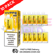 HYPPE BAR Puffs 600 SKE Pack Of 10 Disposable Bars  Triple Mango: a sweet, tropical taste of juicy ripe mango. Simple and delicious! - UK Vape World