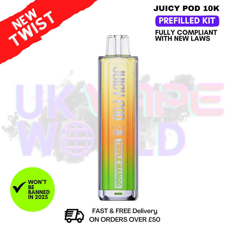 Shop Triple Mango Juicy Pod 10K NovaMax Pod Kit - £8.99 - UK Vape World