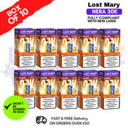 Shop Triple Mango Lost Mary NERA 30K Puff Box Of 10 - UK Vape World
