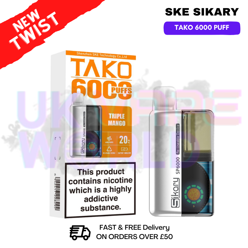 Shop Triple Mango SKE SIKARY 6000 PUFF 6K Prefilled Kit