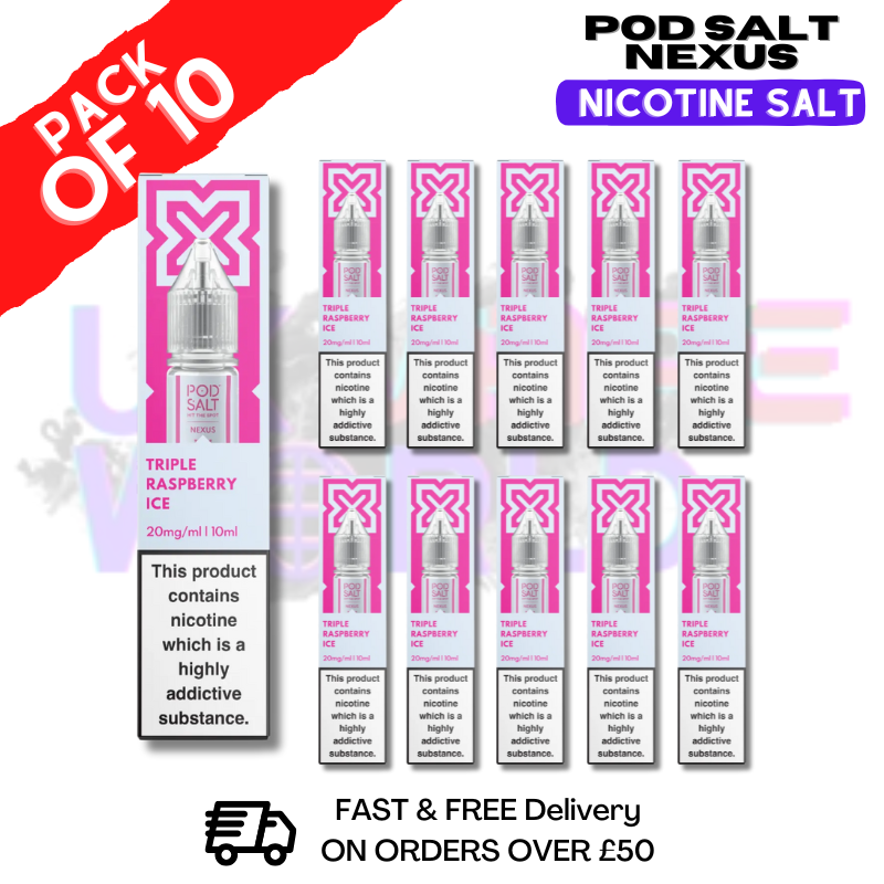Shop Triple Raspberry ICE Pod Salt Nexus Nic Salt Box Of 10 