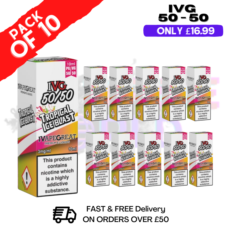 Tropical ICE Blast IVG 50/50 Eliquid Box Of 10