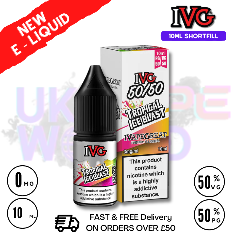 Shop IVG 50/50 Tropical ICE Blast 10ml E Liquid - ONLY £1.99 - UK Vape World