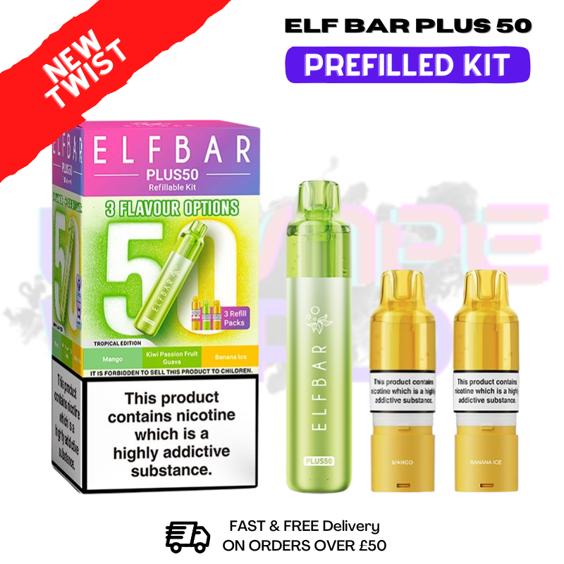 Tropical Edition Elf Bar 50K Puff Plus Kit - Only £9.98 - ukvapeworld