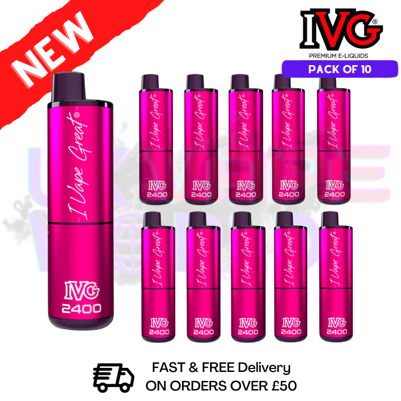 Shop Box Of 10 - Tropical Fruits IVG 2400 Disposable Vape Pen Kit - UK Vape World