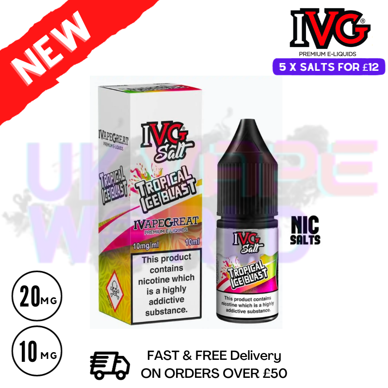 Tropical ICE Blast IVG NicSalt 10ML E-liquid   This tantalizing blend of freshly-squeezed and iced fruits features distinguished notes of sweet-tart kiwi - UK Vape World