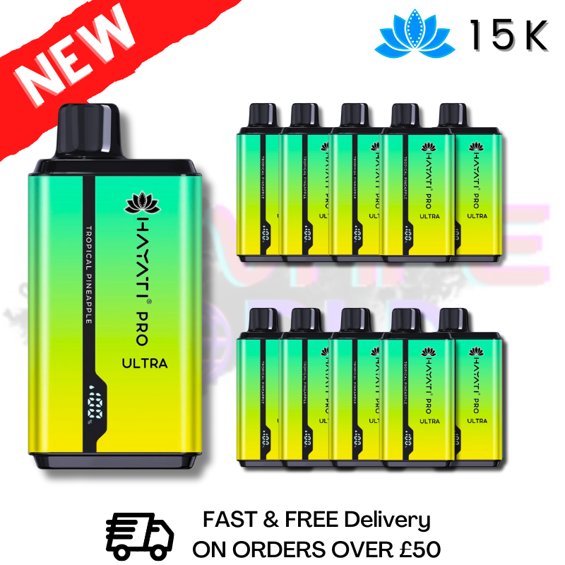 Tropical Pineapple Hayati Ultra Pro 15000 Puff 15K Box Of 10 - UK Vape World