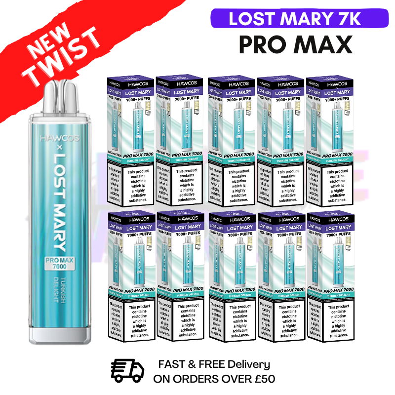 Shop Turkish Delight Lost Mary Pro Max 7K Box Of 10 - UK Vape World